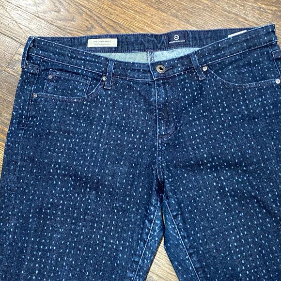Adriano Goldschmied AG Stevie Ankle Jeans Size 32R Slim Straight Ankle Dotted - Picture 2 of 14